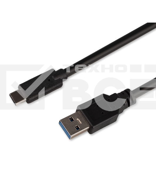 Кабель USB3.0 Cablexpert CCP-USB3-AMCM-3M, AM/Type-C, 3А, 36Вт, QC3.0, медь, двойн.экран, Pro, 3м, черный, пакет