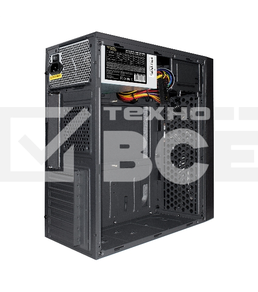 Компьютерный корпус Miditower ExeGate AA-440-UNS450 (ATX, БП UNS450 с вент. 12см, 2*USB, аудио, черный)