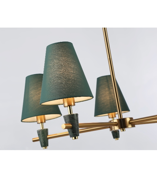 Люстра Ambrella light LH75051/5 BS/GN латунь/зеленый E14*5 max 40W D700*580