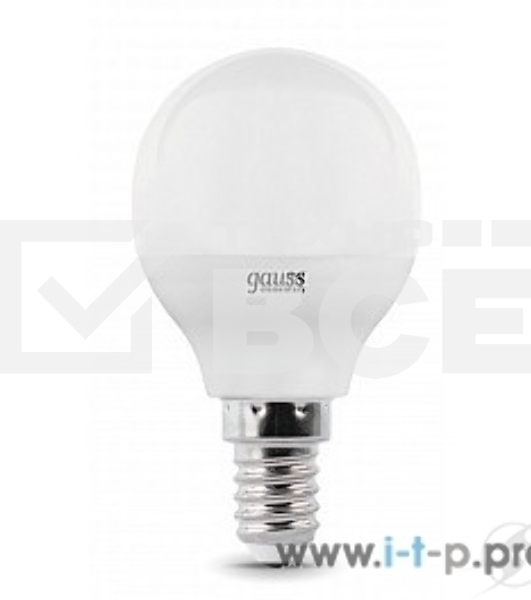 Светодиодная лампа GAUSS 53210 LED Elementary Шар 10W E27 880lm 3000K 1/10/100 0