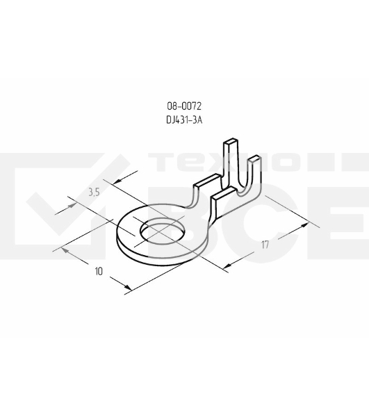 Наконечник кольцевой Rexant, ø3.5 мм, 0.5-0.8 мм² (НК 3-0,5-0,8)