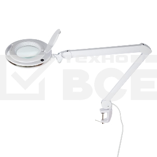 Лупа на струбцине Rexant, круглая, 3D, с подсветкой 60 LED, сенсорный регулятор яркости, белая 31-0531
