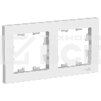 РАМКА Schneider-electric ATLASDESIGN 2-постовая , универсальная, БЕЛЫЙ, фото 1