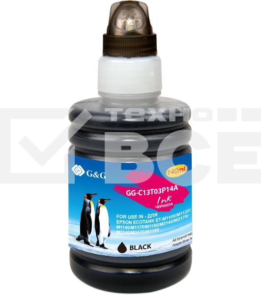 Чернила G&G GG-C13T03P14A черный140мл для Epson M1100/M1120/M1140/M1170/M1180
