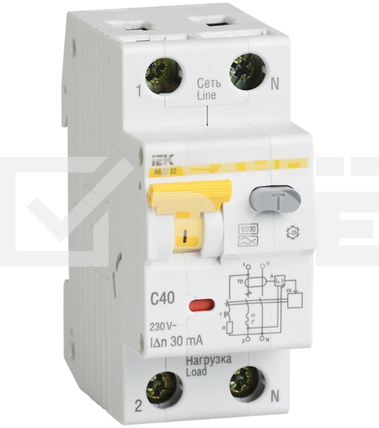 Выключатель автоматический дифференциального тока Iek MAD22-5-050-C-100 АВДТ 32 C50 100мА
