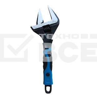 Ключ СОЮЗ 1045-27-300С разводной 300мм, УСИЛЕННЫЕ ТОНКИЕ ГУБКИ, обрезиненная рукоятка