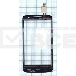 Сенсорное стекло (тачскрин) для Alcatel One Touch M'Pop 5020D черное