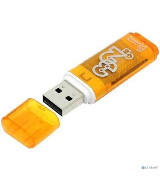 Флешка USB Smartbuy Glossy series orange (SB32 GbGS-Or), 16Gb, USB 2.0, R/W 25/15, оранжевый