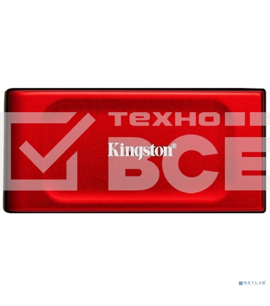 Твердотельный накопитель Kingston External SSD XS1000, 1000GB, Type-C/A, USB 3.2 Gen 2, R/W 1050/1000MB/s, 70x33x14mm, 29g., Red (5 лет)