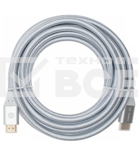 Кабель аудио-видео Cactus CS-HDMI.2.1-5 HDMI (m)/HDMI (m) 5м. Позолоченные контакты серебристый