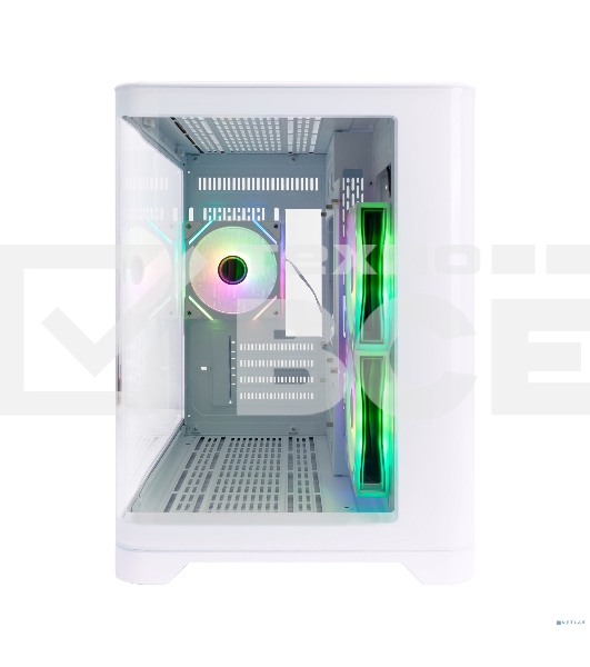 Корпус 1STPLAYER UVIEW UV5 ARGB White / mATX / 3x120mm ARGB fans / UV5-WH-2FC7R-W-1FC7-W