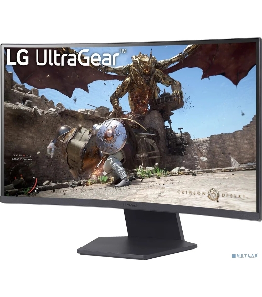 Монитор 27' LG 27GS60QC-B VA 2560x1440, 180 Гц, 1 мс, 16:9, 300 кд/м², HDMI 2.0, DP 1.4, 3.5 Jack, HDR10, FreeSync, изогнутый экран (1000R), черный