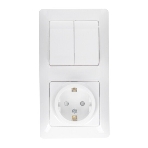 Systeme Electric Glossa Бел Блок: розетка и 1-кл. выключатель, фото3