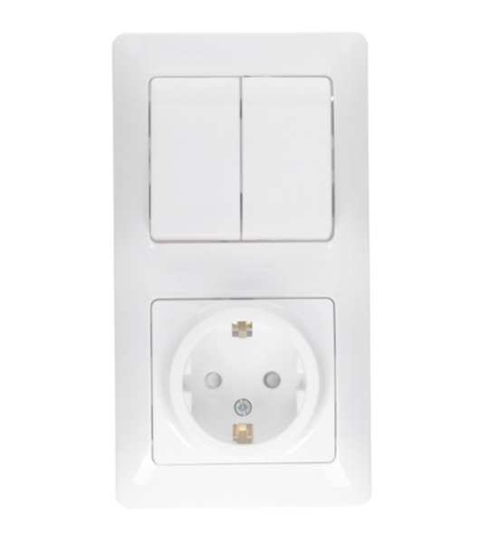 Systeme Electric Glossa Бел Блок: розетка и 1-кл. выключатель