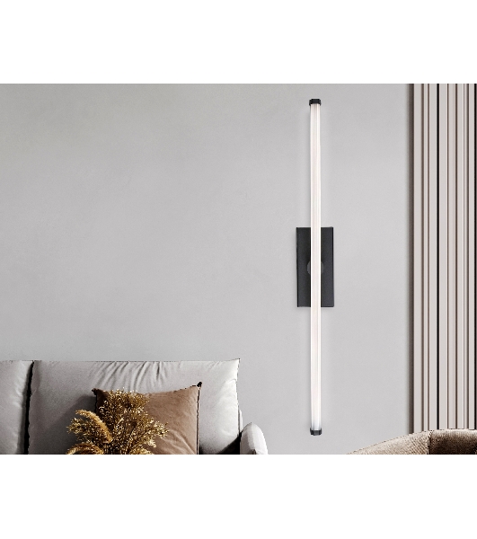 Настенный светодиодный светильник Ambrella light FL6112 BK черный 9W 3000K-6400K 410*40*80