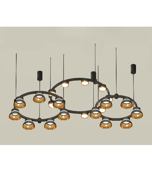 Светильник Ambrella light XR92092000/22 SBK/PYG/CL черный песок/золото желтое полированное/прозрачный GX53