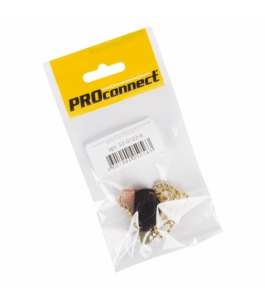 Выключатель для настенного светильника с цепочкой 270 мм «Gold» индивидуальная упаковка 1 шт. PROCONNECT