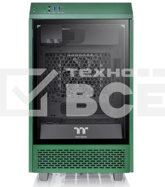 Компьютерный корпус Thermaltake The Tower 100 Racing Green черный без БП miniITX 1x120mm 3x140mm 2xUSB3.0 audio bott PSU