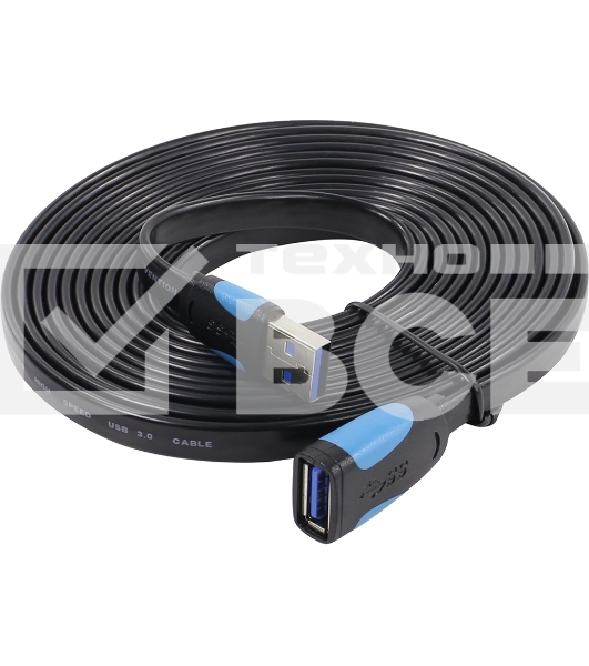 Кабель-удлинитель Vention USB 3.0 AM/AF - 3м плоский VAS-A13-B300
