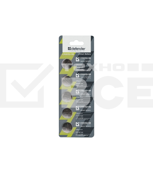 Батарейка Defender литиевая CR2032-5B