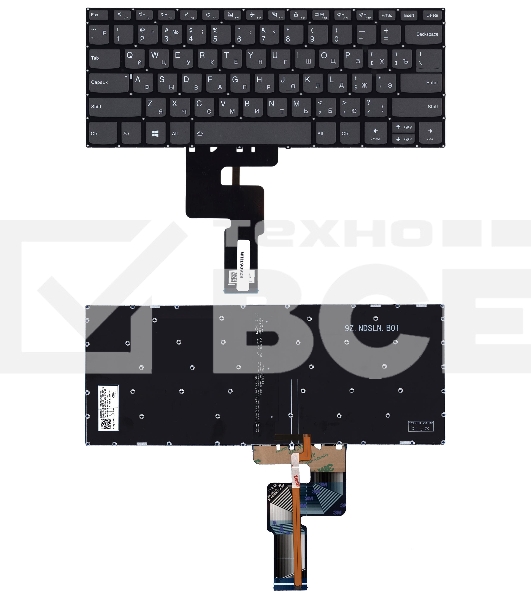 Клавиатура для ноутбука Lenovo IdeaPad 330S-14 черная с подсветкой