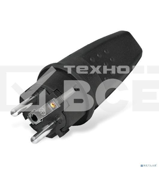 Вилка прямая c заземлением каучук 16А 250В IP44 (602227) UNIVersal