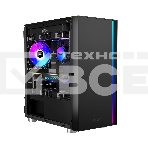 Компьютерный корпус без блока питания PCCOOLER LM300 ARGb BK, Flat Mid Tower, черный, TG, 0.45 SPCC, 1x120мм mATX, mITX 170/330/150мм 2x2.5