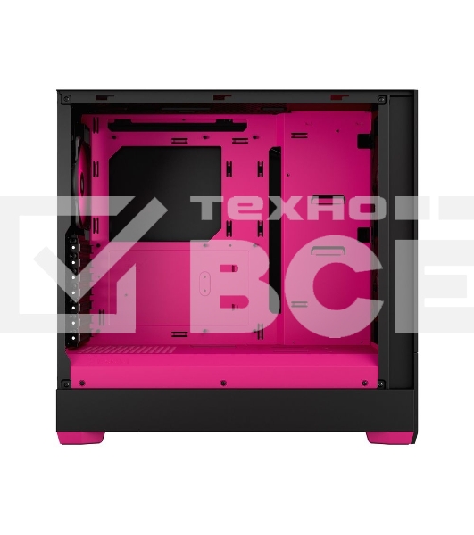 Компьютерный корпус без блока питания Fractal Design Pop Air RGb Magenta Core TG Clear Tint, Midi-Tower, 3x120мм RGb, 2xUSB-A 3.2 ATX, mATX, mITX черный/магента