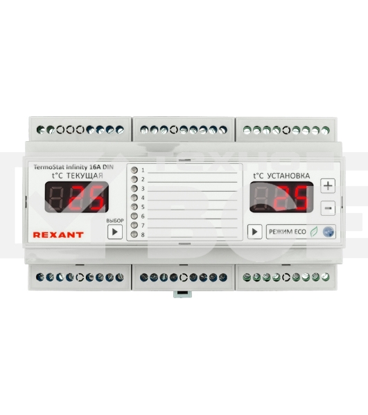 Терморегулятор Rexant 8-зонный TermoStat Infinity 16А (на DIN-рейку)