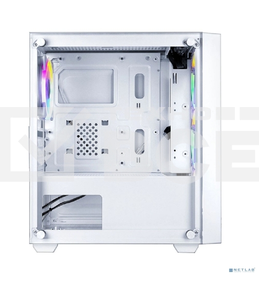 Корпус Ginzzu CL640 mATX FAN 4*12FRGb передняя панель Сетка Белый