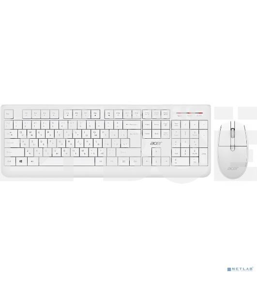 Комплект клавиатура+мышь Acer OCC401 беспроводной, USB, 1600 DPI, белый