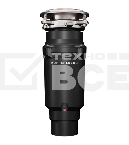 Измельчитель пищевых отходов Kuppersberg WSS 550 B, High-Tech, мощность 550 Вт, 3400-3800 об/мин, защита от перегрева, авто выключение, DC мотор, уровень шума 75 дБ, черный