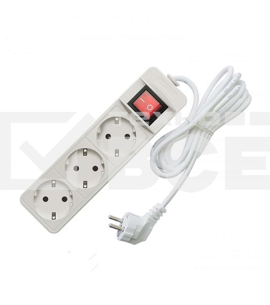 Удлинитель 3х3м с заземл. 16А IP20 3.5кВт с выкл. Союз 481S-8303