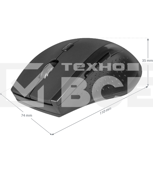 Мышь беспроводная Defender Accura MM-365 черный, 1600 dpi, радиоканал, USB, кнопки - 6