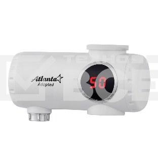 Водонагреватель Atlanta, ATH-7425 белый, проточный 2000Вт, Мгновенный нагрев потока в диапазоне 30-85 °C, Автоматическое гидравлическое управление, Защита от сухого включения ТЭНа, Работает в водопроводных сетях с давлением от 0,05 до 0,5 МPa, защита от п