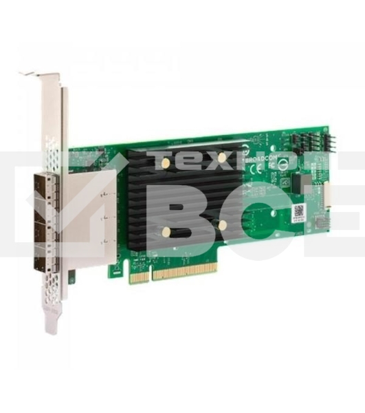 Адаптер SAS 9500-16e SGL (05-50075-00) PCIe Gen4 x8 LP, Tri-Mode SAS/SATA/NVMe 12G HBA, 16port(4*ext SFF8644), 3816 IOC