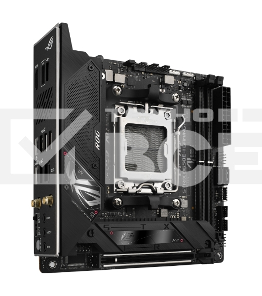 Материнская плата ASUS ROG STRIX B650E-I GAMING WIFI, AM5, AMD B650, 2xDDR5, 2xSATA, 2xM.2, 1xPCIe 5.0 x16, 1xHDMI, 1x 2.5Gb LAN, 4xUSB-A 3.2 Gen 2, 1xUSB-A 3.2 Gen 1, 1xUSB-C 3.2 Gen 2x2, 3x3.5 мм, 7.1, Mini-ITX