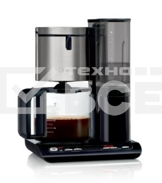 Кофеварка капельная Bosch TKA8633 черный/серебристый, исп. кофе - молотый, 1.25 л, 1160 Вт.