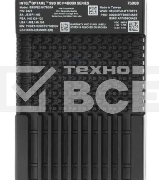 Накопитель SSD Intel Optane DC P4800X, 750Gb, U.2, PCIe 3.0 x4, NVMe, 2.5