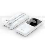 Портативный аккумулятор Vention Power Bank 10000mAh(Micro-USB/C/A/A) со встроенными кабелями 22.5W белый с LED Дисплеем, шт., фото3