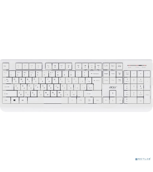 Комплект клавиатура+мышь Acer OCC401 беспроводной, USB, 1600 DPI, белый