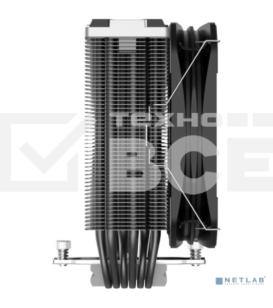 Кулер PCCooler K6 BK S115X/1200/1700/AM4/AM5 (20 шт/кор, TDP 240W, 130мм PWM FAN, 6 тепловых трубок 6мм, 400-1600RPM, 18-29dBa)