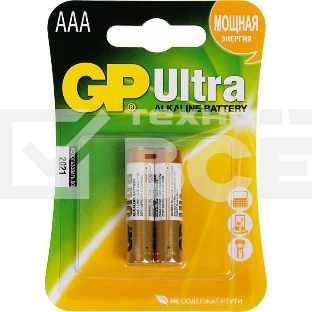 Батарея GP Ultra Alkaline 24AU LR03 AAA (2шт)