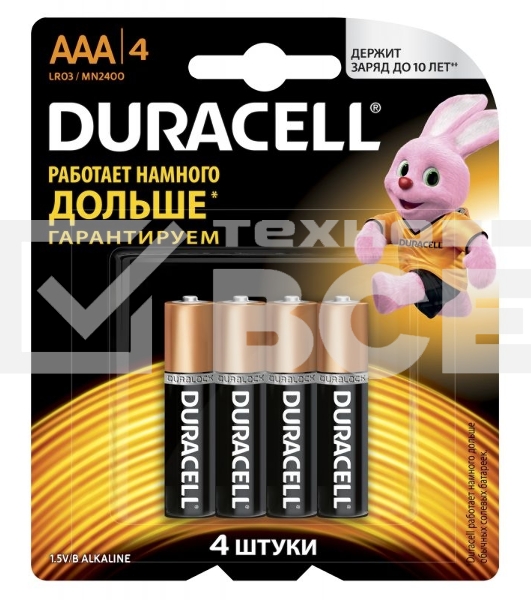 Батарея Duracell Basic CN LR03-4BL AAA (4шт)