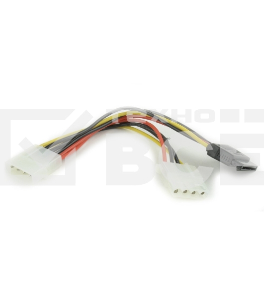 Кабель питания SATA Gembird/Cablexpert CC-SATA-PSY2, 15см, molex 4pin/molex4pin+sata 15pin, на 2 устр.