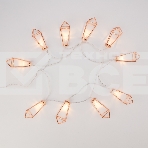 Гирлянда светодиодная «Кристаллы» бронзовые 10 LED, 1,5 м, прозрачный ПВХ, теплый белый свет свечения, 2 х АА (батарейки не в комплекте) NEON-NIGHT, фото5