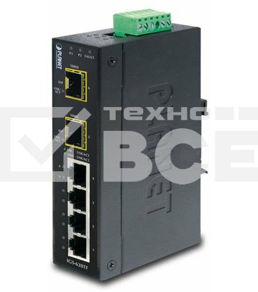 Коммутатор IGS-10020MT индустриальный управляемый коммутатор IP30 Industrial 8* 1000TP + 2* 100/1000F SFP Full Managed Ethernet Switch (-40 to 75 degree C), 1588