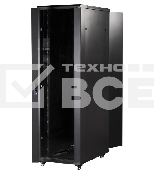 Шкаф коммутационный Lanmaster (TWT-CBB-42U-6X10-P1) 42U 600x1000мм пер.дв.перфор. задн.дв.перфор.2-хст. 2 бок.пан. 800кг черный IP20