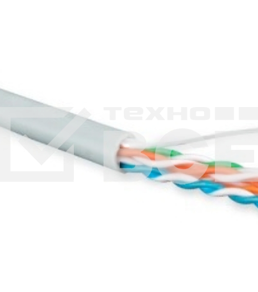 Кабель UTP (U/UTP), кат. 5e, 4 пары, (305 м), (24 AWG), одножильный (solid), серый, PVC