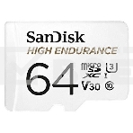Флеш карта microSD 64GB SanDisk microSDXC Class 10 UHS-I U3 V30 High Endurance Video Monitoring Card, фото2